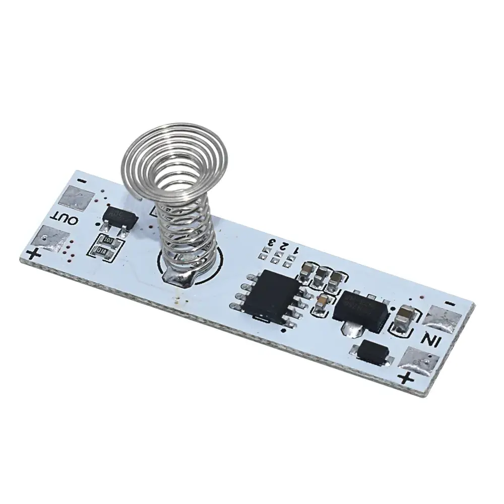 DC 12V Capacitive Touch Sensor Switch Coil Spring Switch LED Dimmer Control Switch 9-24V 30W 3A for Smart Home LED Light Strip