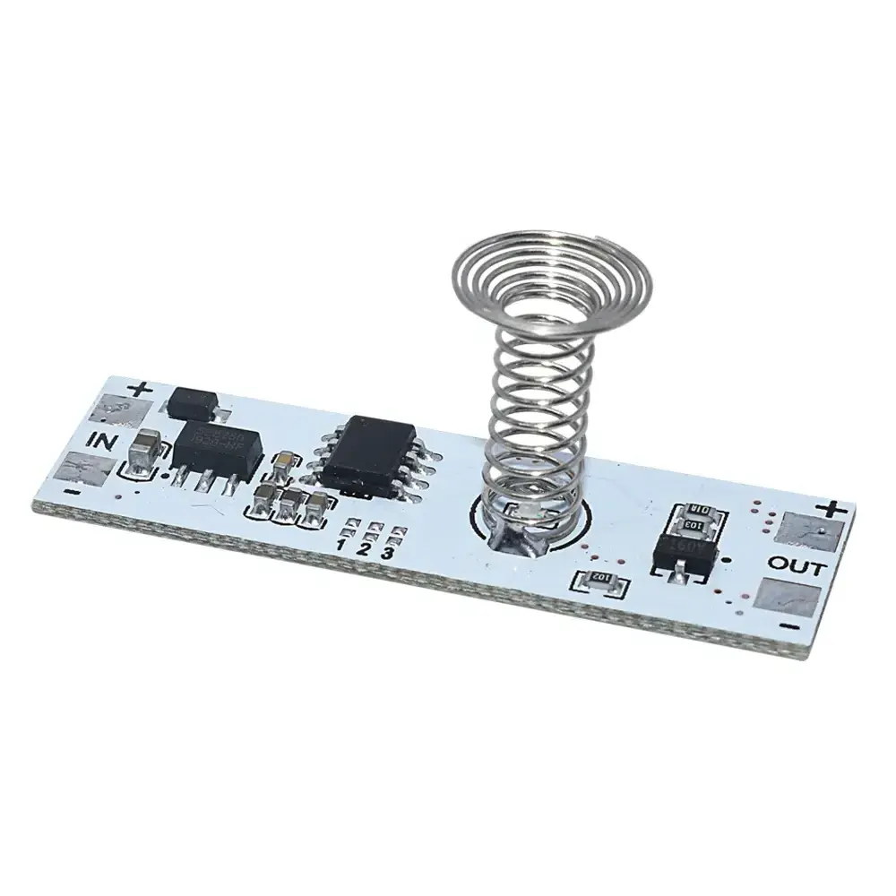 DC 12V Capacitive Touch Sensor Switch Coil Spring Switch LED Dimmer Control Switch 9-24V 30W 3A for Smart Home LED Light Strip