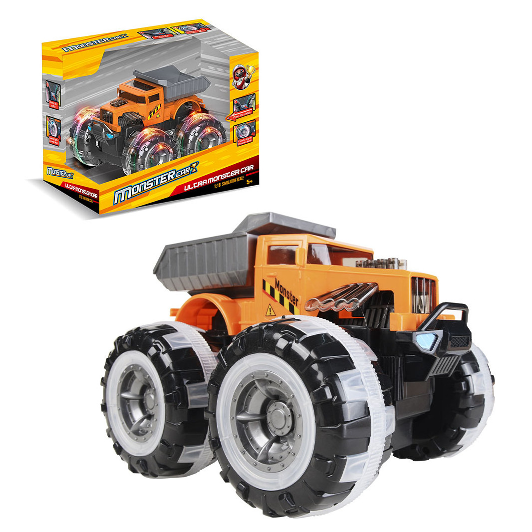 1:16 Light Music Electric Engineering Trolley Inertia Truck Friction Power Monster Truck Car Toy Kids