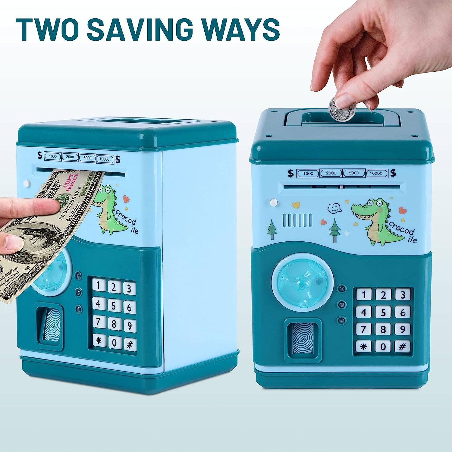 Password Dinosaur Piggy Banks Electronic Money Bank With Light Music Mini ATM Machine Cash Coin Saving Can Toys For Kids