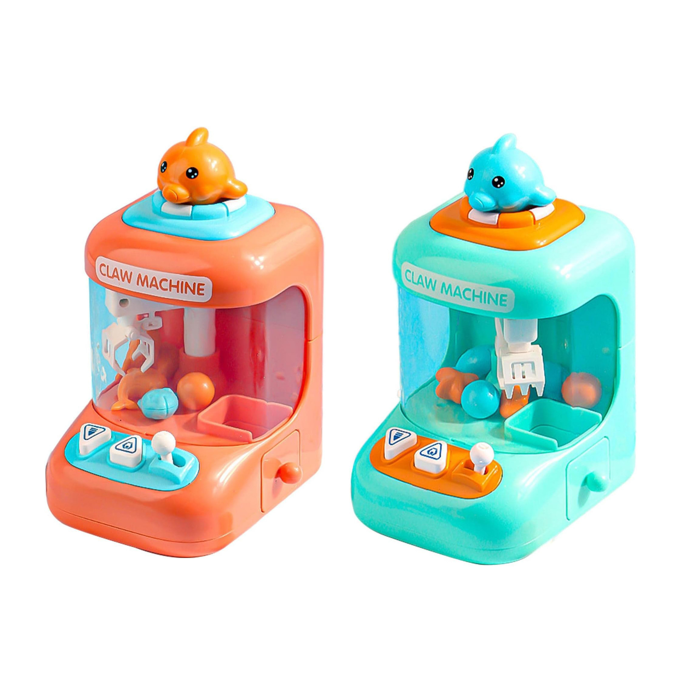 Kid Mini Claw Machine Arcade Crane Game With Lights Electric Animal Dolphin Candy Dispenser Gifts Toys For Girls And Boys