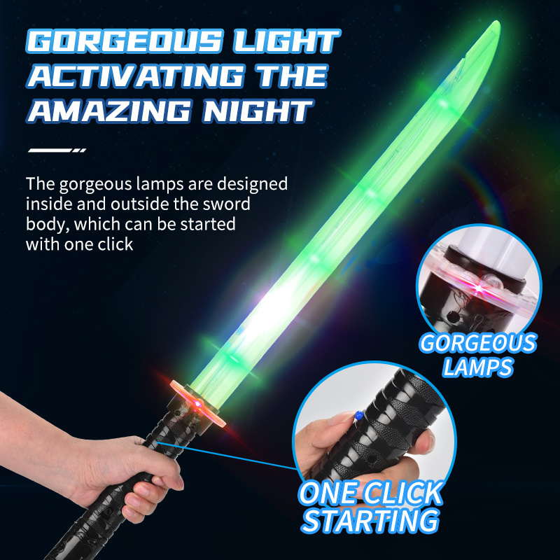 Children Ninja Laser Sword Toy Samurai Sword Katana Led Flashing Light Up Swords With Sounds Toys