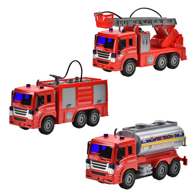 27MHz RC Simulation Water Spray Extending Rescue Ladder Engine Fire Rescue Truck Vehicle Car Remote Control Toys