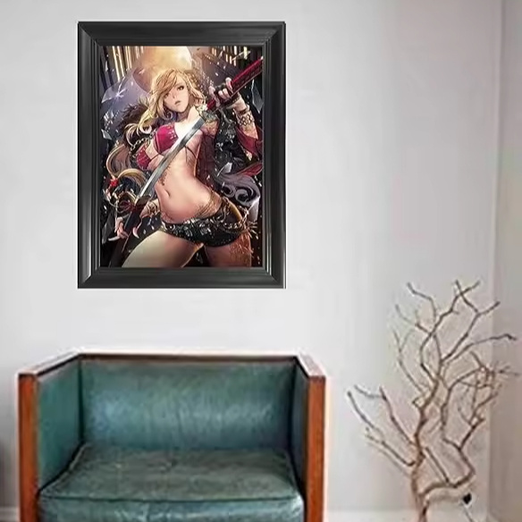 Wholesale Custom Super Sexy Girl 3D Lenticular Posters Japandi Style PET Home Decoration Low Price Plastic Materials Living Room