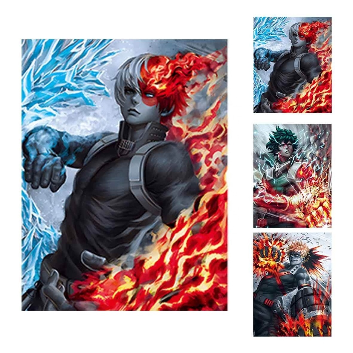 My Hero Academia Japandi Pictures Shoto Room Flip Poster 3D Lenticular Anime Wall Art PET Home Decoration Manga Plastic Crafts