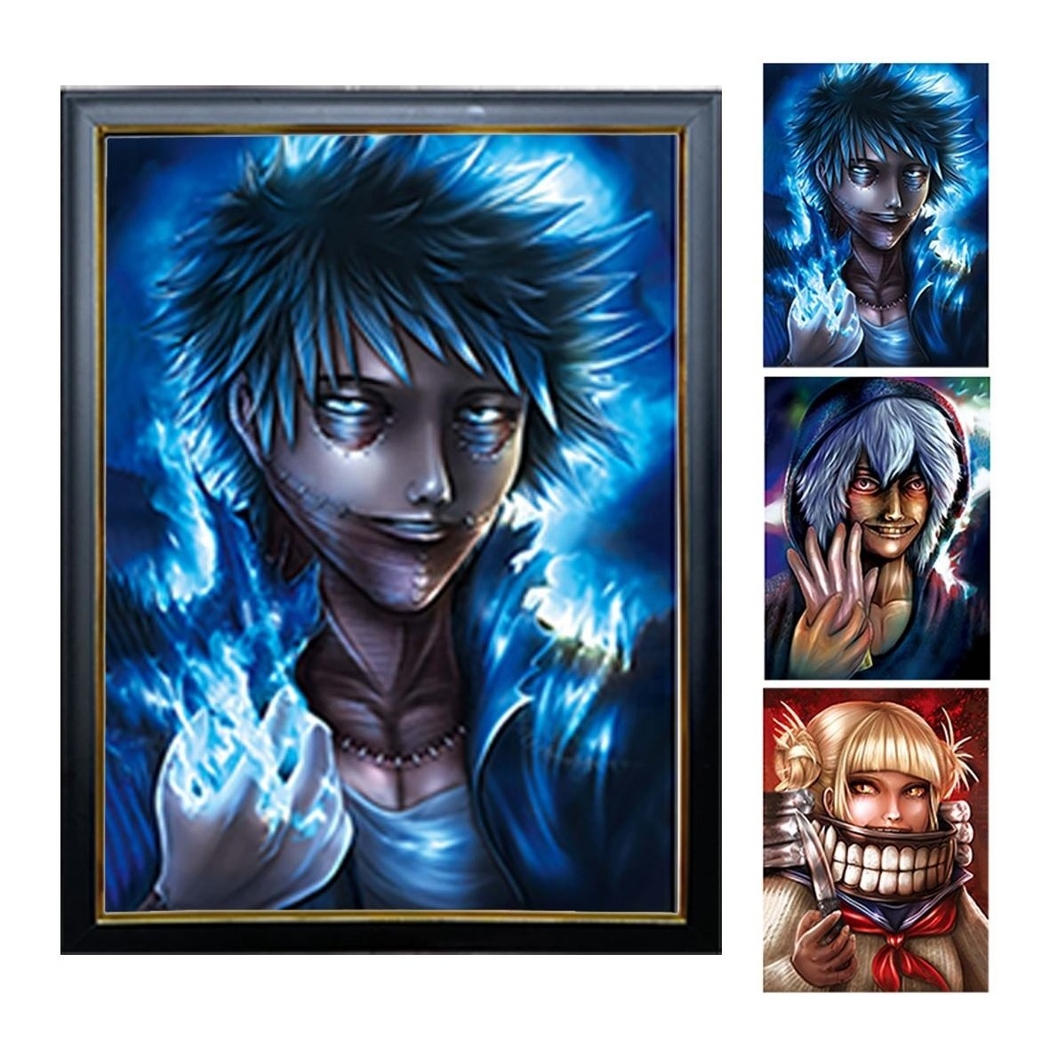 3D Lenticular Flip Poster My Hero Academia Japandi Pictures Dabi For Room Office Wall Home Decoration Anime Manga Plastic Crafts