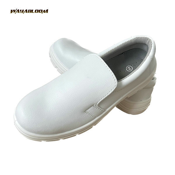 Hot Selling  Breathable Work Slip On  Safety Shoes White Color Shoes Slip Resistant Antistatic Steel Toe Chef Shoes