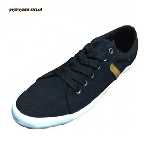 China Manufacturer High Quality Wholesale Patchwork  Black Canvas Casual Shoes