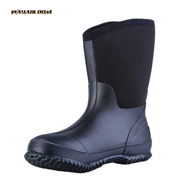 Fashion new safety water wellies women men wellies neoprene rubber wellies