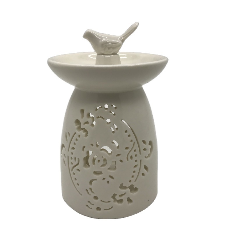 Durable Fashion White Bird Porcelain Oil Wax Melt Burner Wholesale