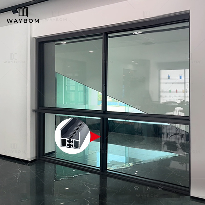 Waybom slim aluminium frames for windows and sliding doors vertical sliding window hardware sliding glass window channel