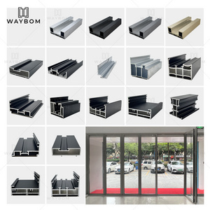 58mm folding aluminum profile frame Soundproof Frameless Glass Aluminium Bi Folding door Sliding Folding door aluminum profile