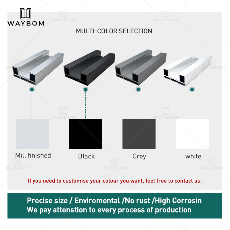 58mm folding aluminum profile frame Soundproof Frameless Glass Aluminium Bi Folding door Sliding Folding door aluminum profile