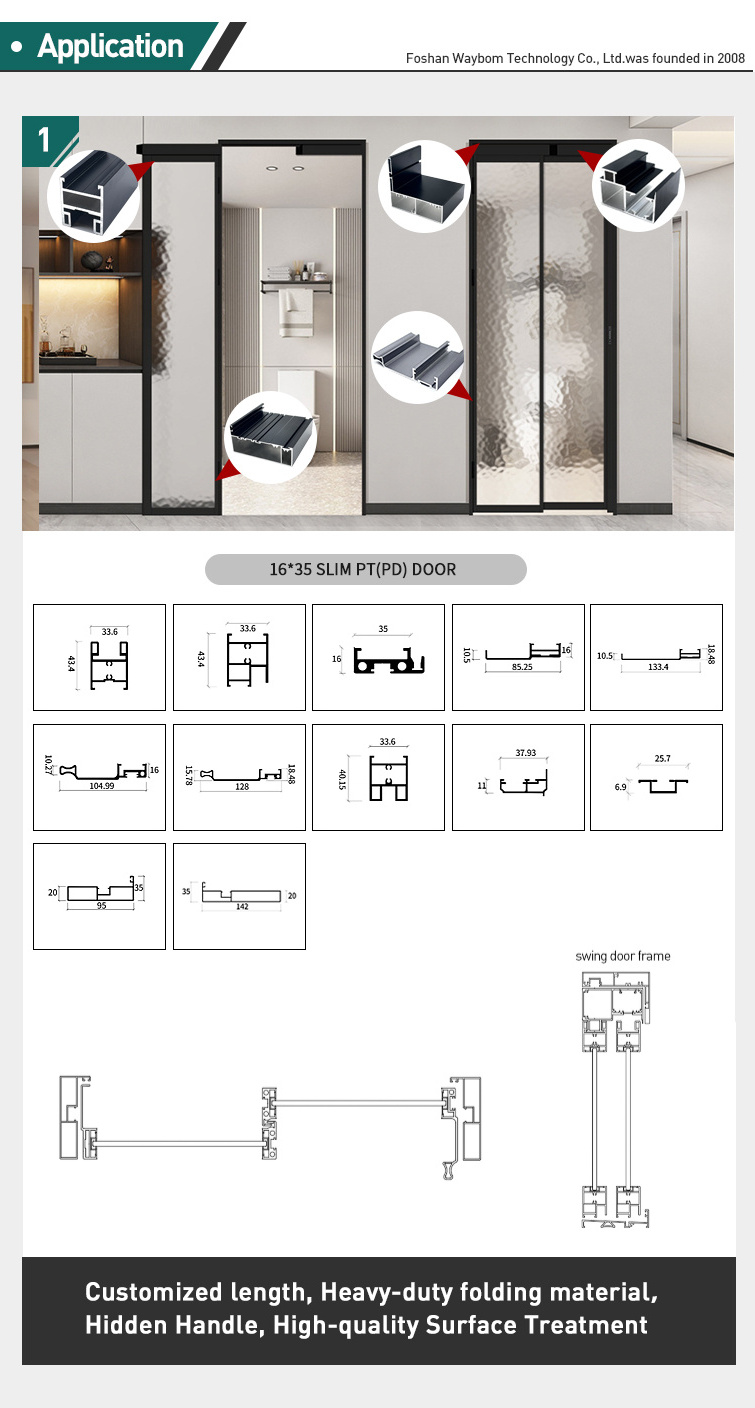 35 Casement Sliding Pt Pd Doors Aluminum Profile Latest Product Internal Folding Shower Aluminum Push Pull Open PT Door Profile