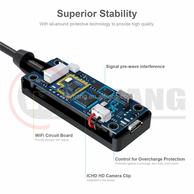 5.5mm Wireless Endoscope WiFi Borescope Inspection Camera 2.0MP HD Semi-rigid Snake Camera for Inspecting Motor Engine Sewer