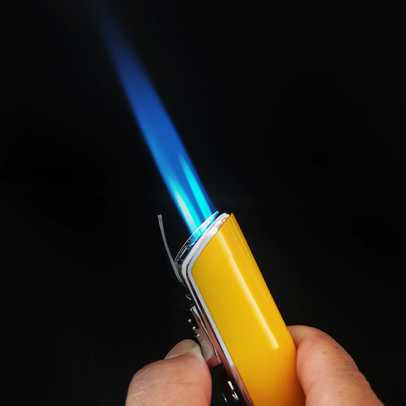 Cigar lighter  Zinc alloy three head blue flame lighter  Bottom with punch LC-127