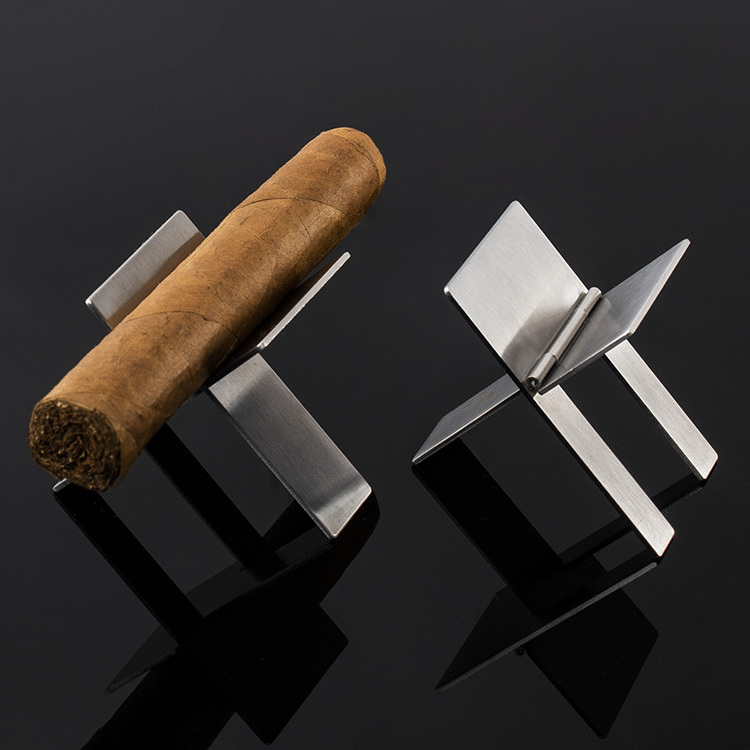 Portable mini ciagr Smoking Rack with LOGO Stainless Steel Cigar Stand Cigar Holder