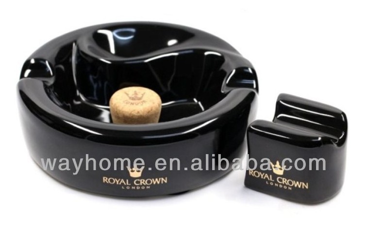 Black Cigar ceramic ashtray for tobacco pipe smoking ashtray AP-001