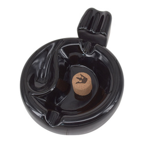 Black Cigar ceramic ashtray for tobacco pipe smoking ashtray AP-001