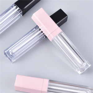 7ml Square Fancy Pink Lip Gloss Container With Doe Foot