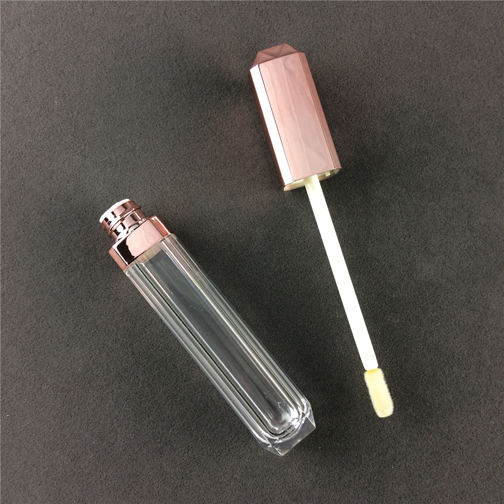 Bulk Square Custom Empty Rose Gold Lip Gloss Tubes With Wands