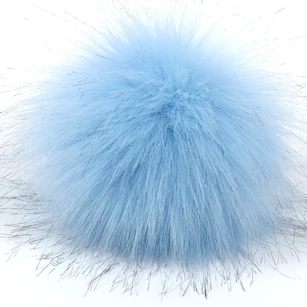 DIY faux Fox fur pompoms for hats with rope 15cm fuzzy fur ball for keychain cloth scarf shoes beanie Custom plush Pom Poms ball