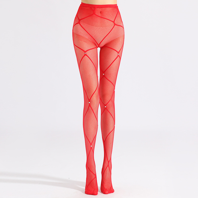 Mature Womens High Heels Waist Tights Fishnet tights Thigh High Pantyhose Feet Sexy Fish Net Silk Stockings with metal chains