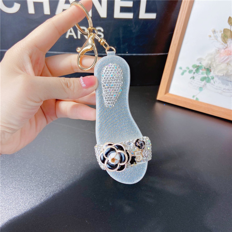 3D Mini Cute sequined Shoe Keychain Shoes Key Chain diamond leather Sandal Pendant holiday gift Party Favors Slipper Keychains