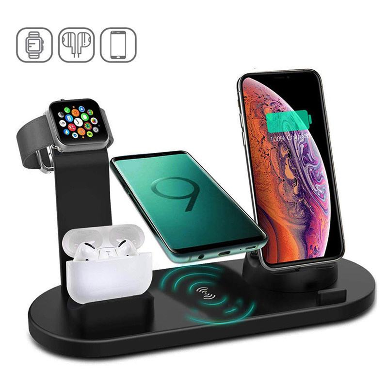 2024 Newly Holder Phone Popular Multifunctional 6 in1 4 in 1 Wireless Charger Fast Charging Dock Stand Desktop Charging Station