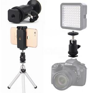 Mini Camera Cradle Tripod Ball Head stabilizer Stand Light Flash Bracket Holder Mount 1/4 Inch Hot Shoe Adapter With Clip