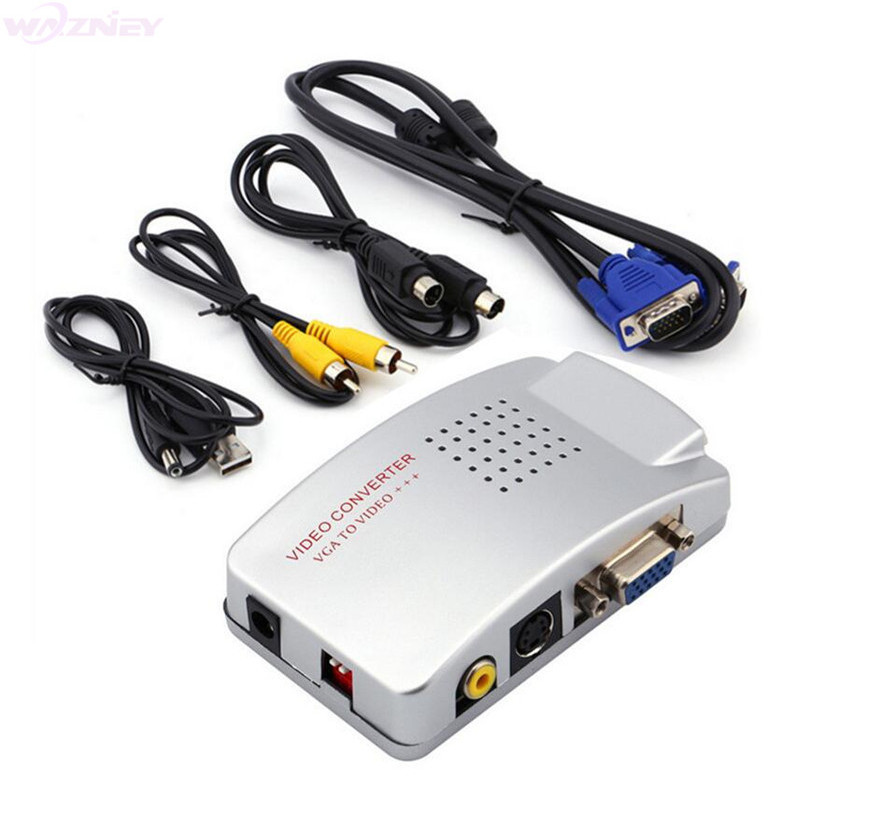 VGA to video Universal PC VGA to TV AV RCA Signal Adapter Converter Video Switch Box Supports NTSC PAL system