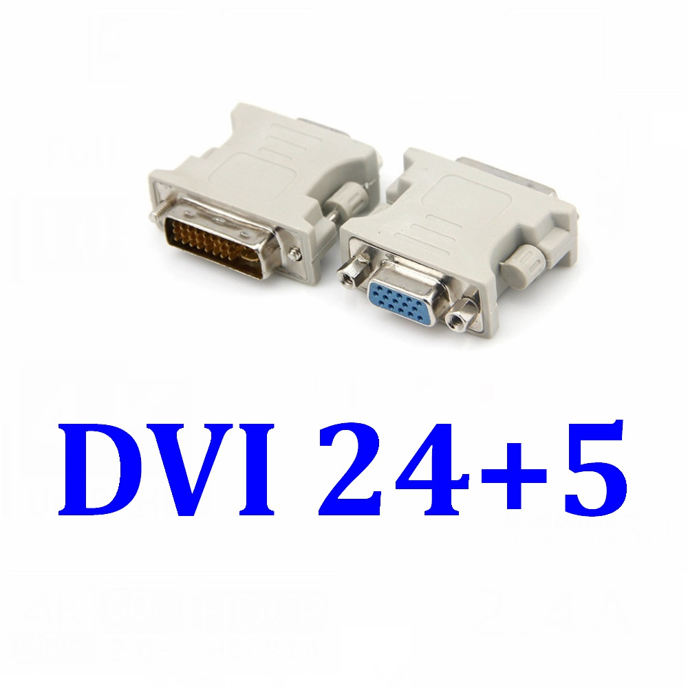 DVI-D 24+1 Male DVI to VGA Adapter Video Converter Head Connector 24+5 Pin DVI Male to VGA Female plug For PC laptop