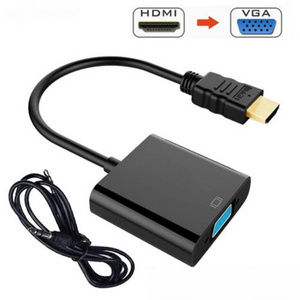 HDMI to VGA Adapter With 3.5mm jack Audio Converter Cable HDMI Male To VGA Female Video Converter Adapter 1080P For PC Tablet la