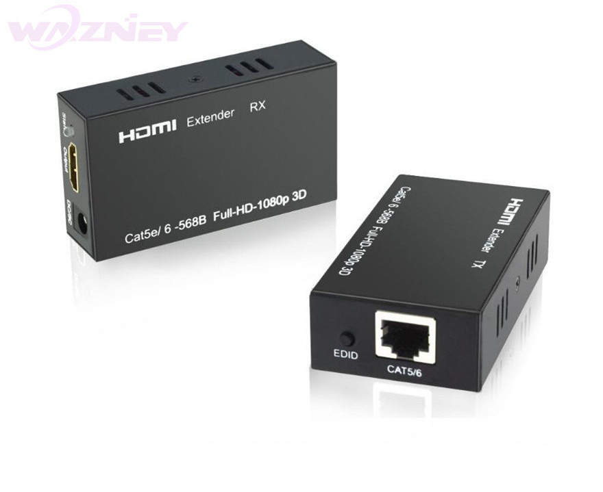 60M HDMI Extender Cat5e Cat 6 Ethernet IP TCP signal HD to Lan Converter 1080p 3D Transmitter Receiver TX RX