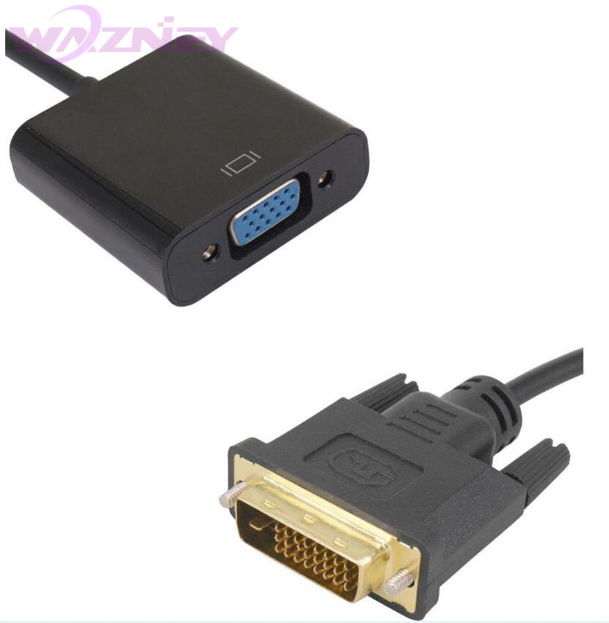 DVI to VGA DVI-D to VGA Adapter Cable 24+1 25 Pin DVI Male to 15 Pin VGA Female Video Converter Connector