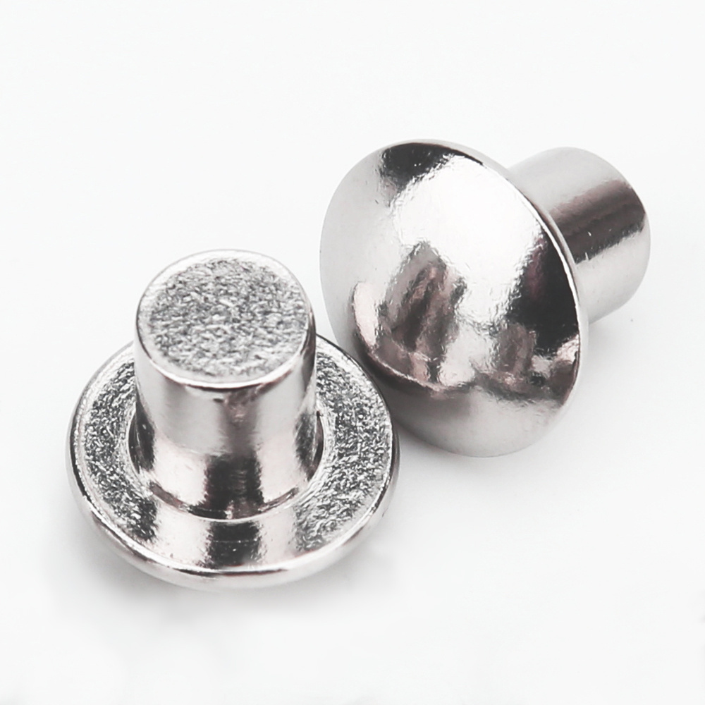 Custom metal rivets pan head pot nails standard stainless steel large flat round head solid rivets