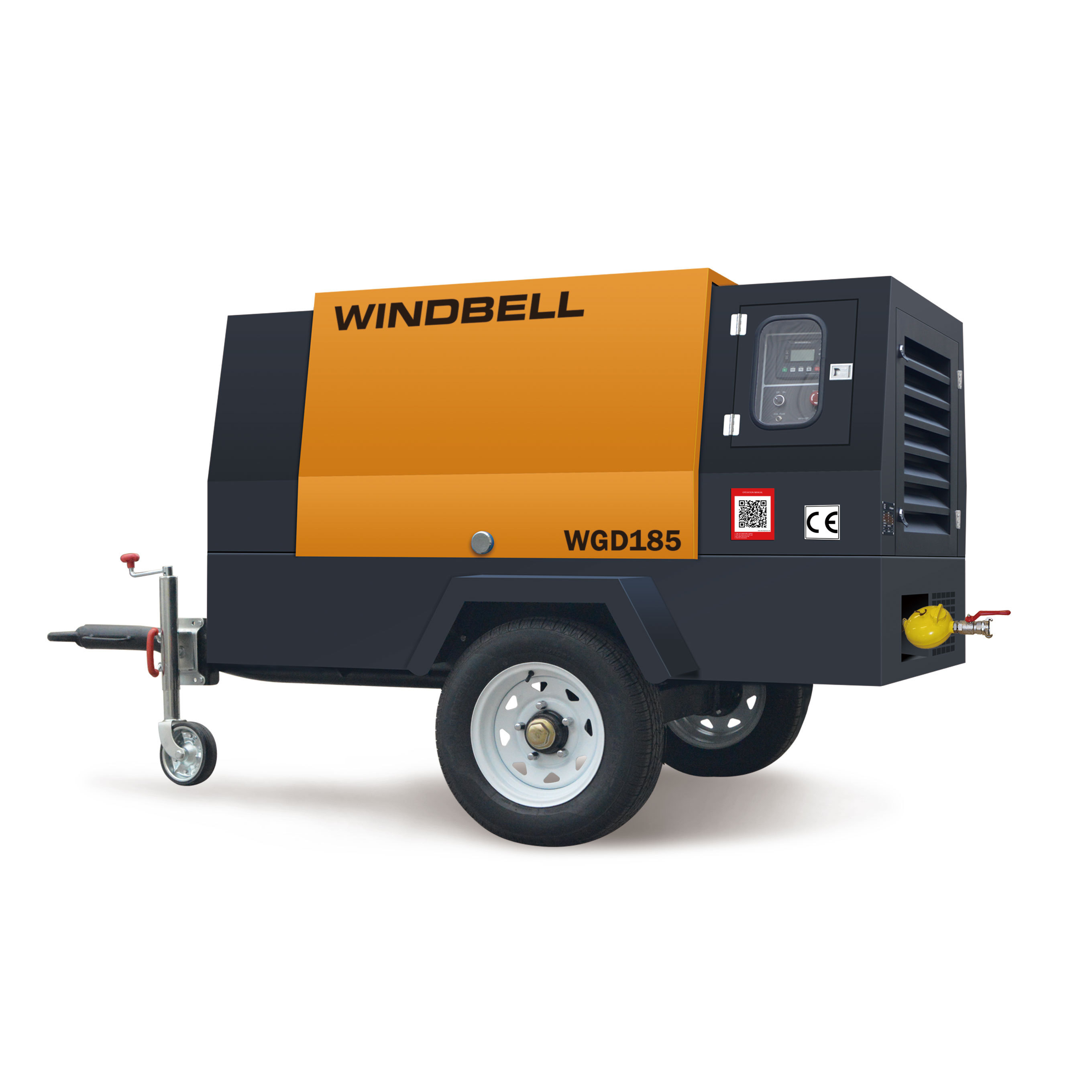 25 Hp 185 Cfm 385 Cfm 300 Cfm High Pressure Mobile Diesel Engine Portable Screw Diesel Air Compressor With Wheels