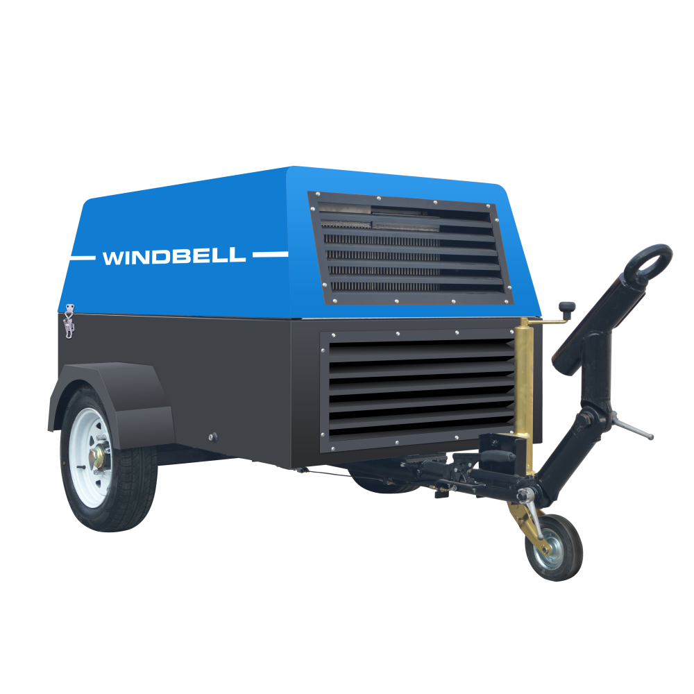 25hp 30hp 50hp Portable Mining Diesel Engine Screw Air Compressor Diesel Screw Compressor With Wheels