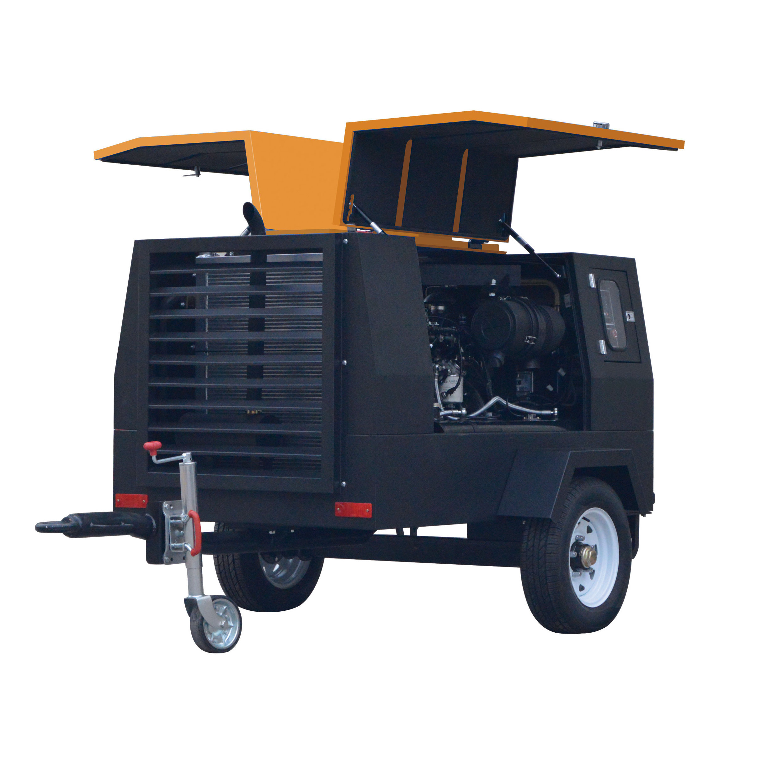 25 Hp 185 Cfm 385 Cfm 300 Cfm High Pressure Mobile Diesel Engine Portable Screw Diesel Air Compressor With Wheels