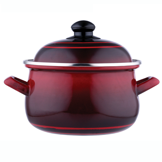 5pcs red pot cast-iron cookware kitchen cooking pot enamel casserole set enamelware