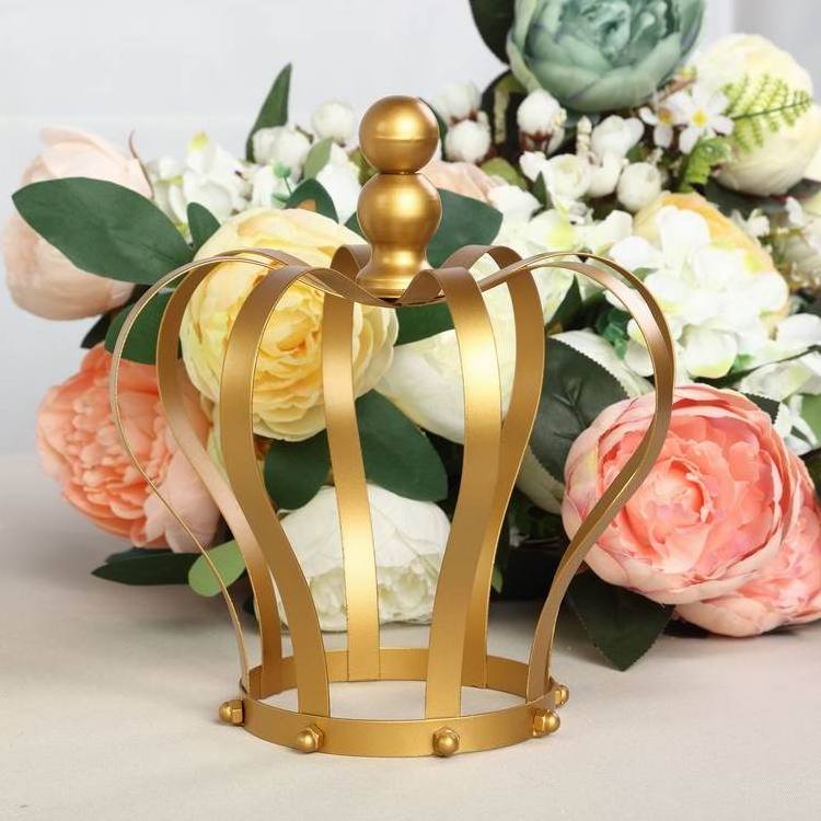 Gold wedding  or party decor centerpiece metal decorating  crown  candle holder