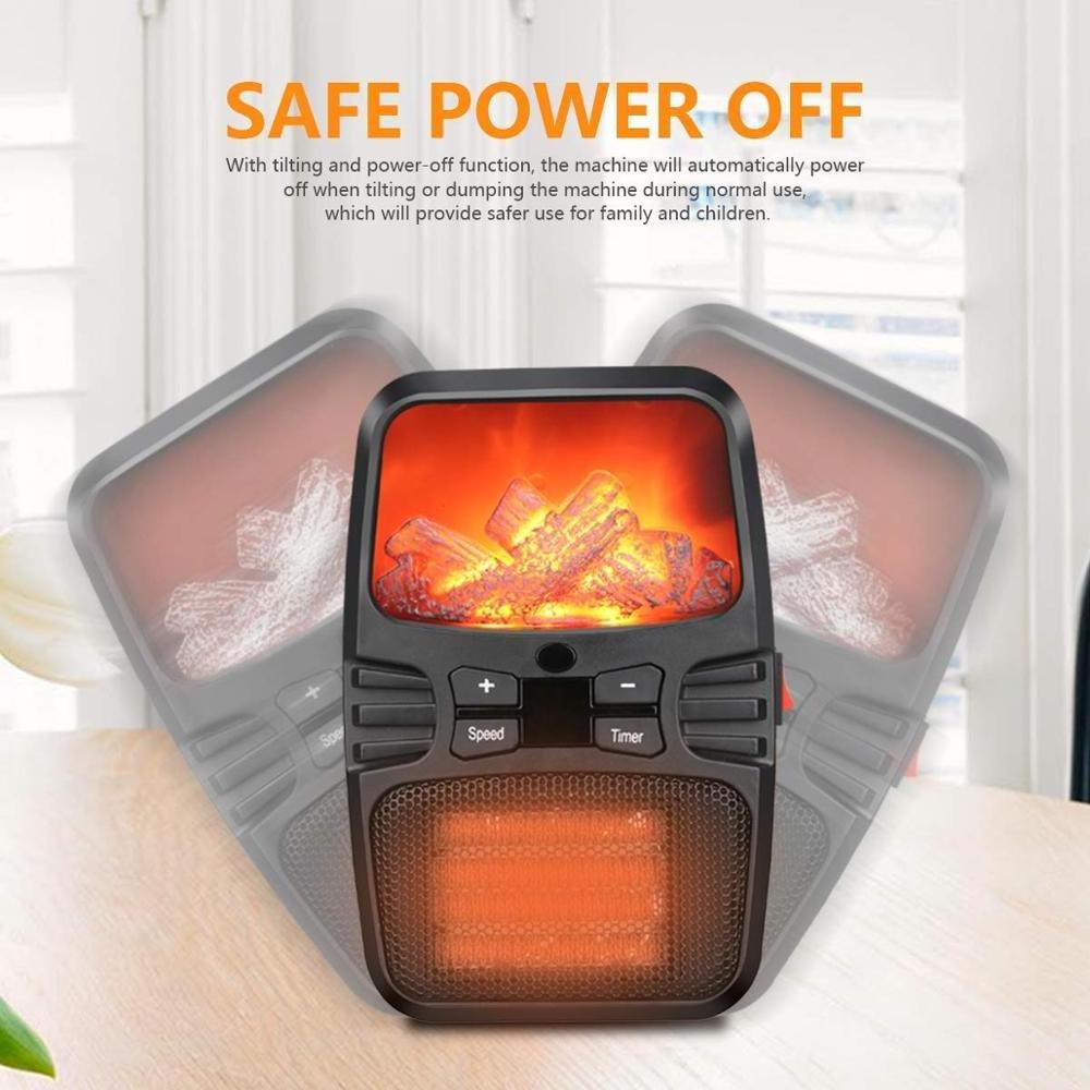 Flame Heater Mini Household Wall mounted Desktop Radiator Electric room ceramic Portable Fan Heater  with thermostat