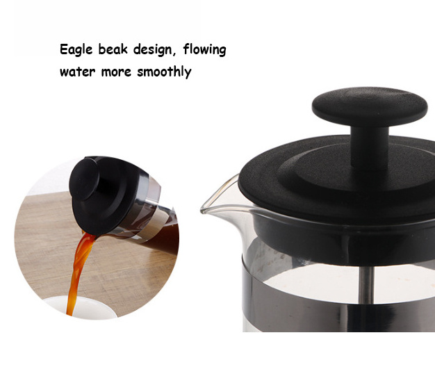 350ml 600ml 800ml  Coffee Tea Sets French Press  Black Heat-resistant Borosilicate Glass French Press Coffee Maker