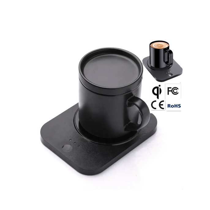 Temperature Control Self Heating electric mug coffee heater cup 55 degree ceramic smart mug warmer with thermostatic cup set