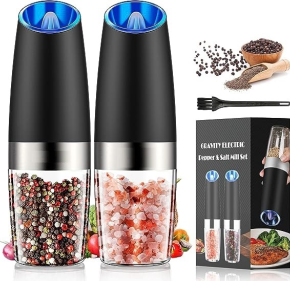 Battery operated adjustable stainless steel salt and pepper mill electric pepper grinder mills