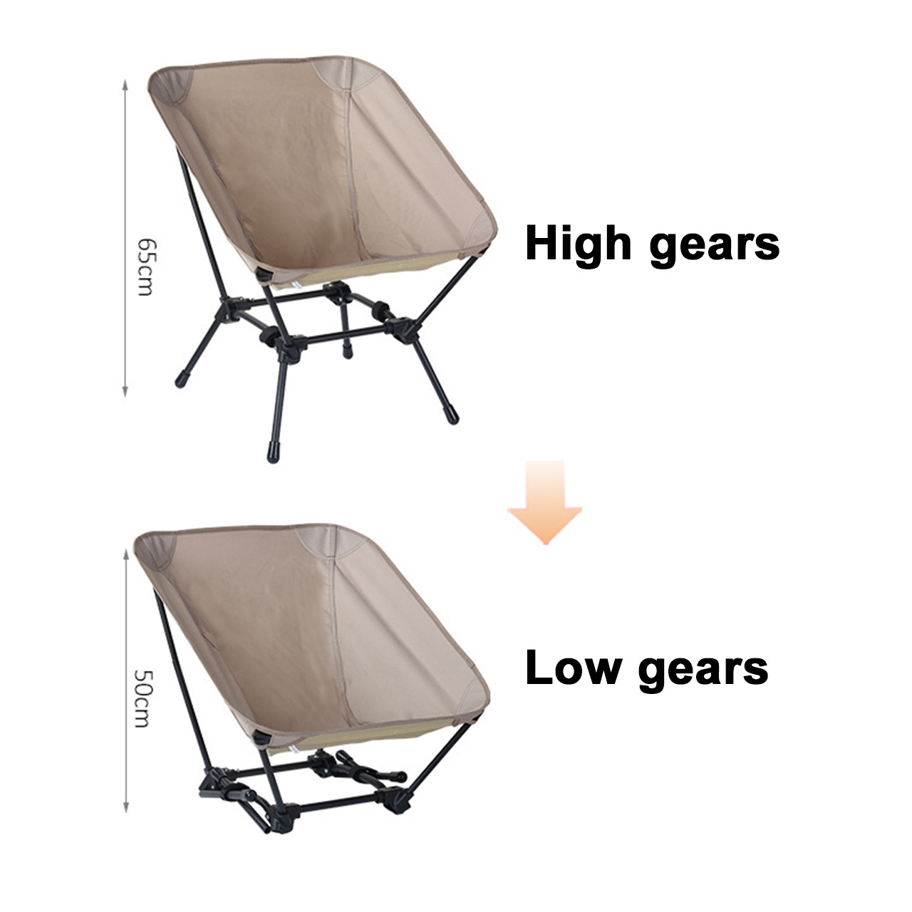 Ultralight Compact Camping Folding Beach Chair with Anti-Sinking Large Feet and Back Support Webbing