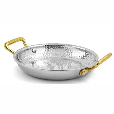 Gold Handle Frying Pans Copper Cookware Triply Three Layer 304 Stainless Steel  Spanish Seafood Paella Pan