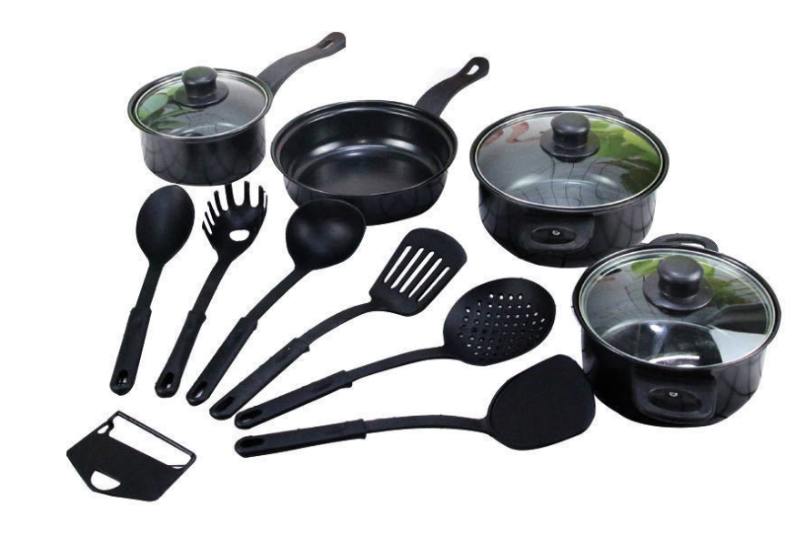 13 Piece Kitchen Non-stick Pots and Pans Set Non Stick Aluminum Cookware Set with Ceramic coating Pots and Frying Pans