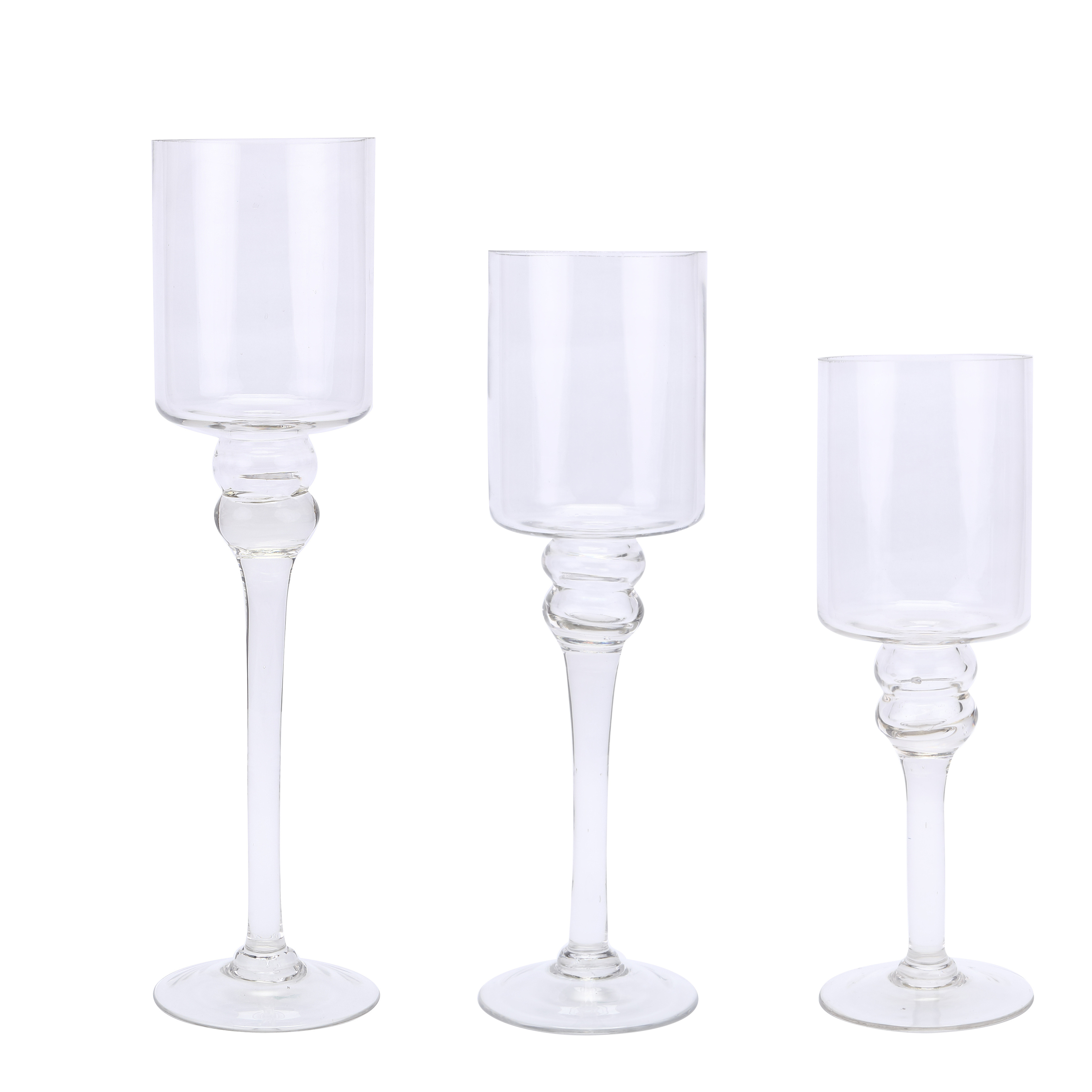 Set of 3 Tall  Clear Cylinder Wedding Glass Vase /Glass Candle Holder Wedding decoration For Wedding Party Event