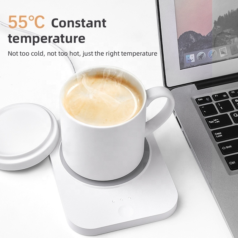 Temperature Control Self Heating electric mug coffee heater cup 55 degree ceramic smart mug warmer with thermostatic cup set